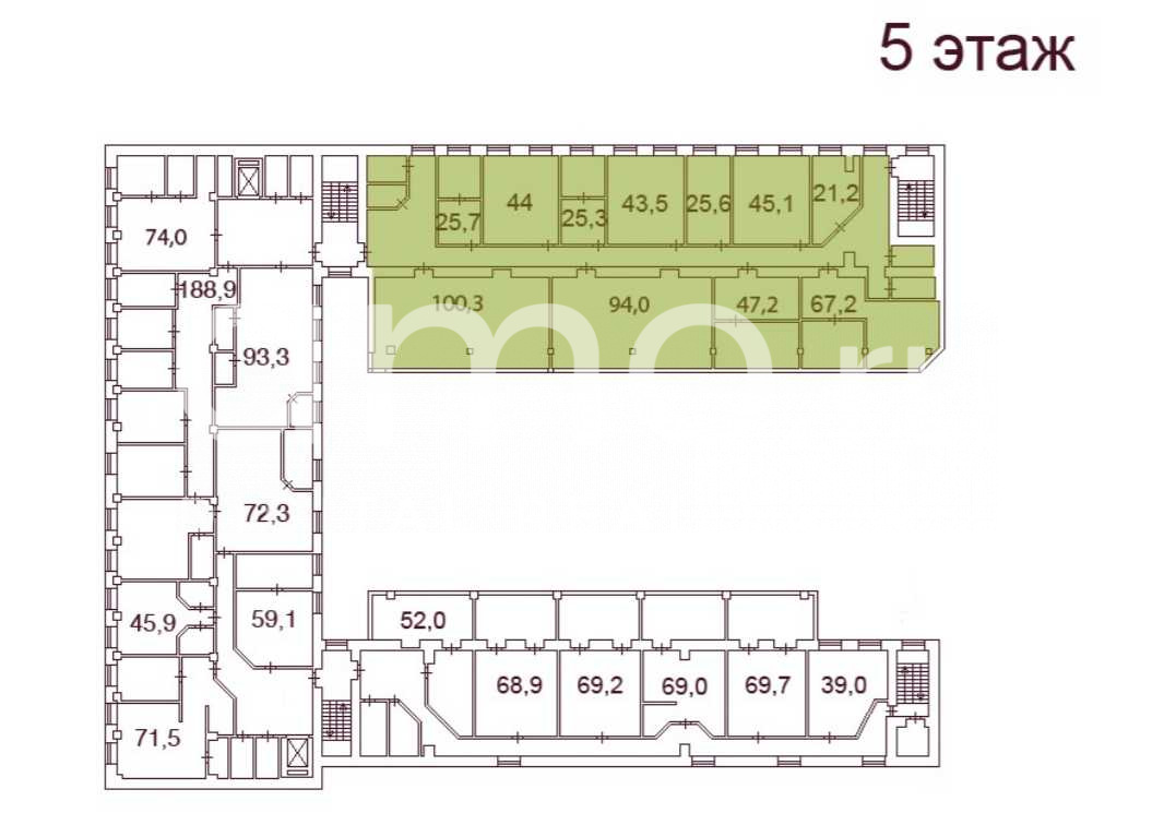 Планировка офиса 700 м², 5 этаж, БЦ «Сенатор на 7-й В.О. линии»