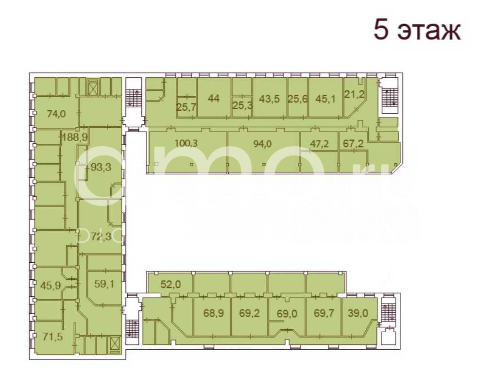 Планировка офиса 494-1948 м², 5 этаж, БЦ «Сенатор на 7-й В.О. линии»